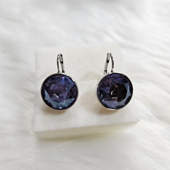 🆕️ Swarovski Retired Purple Bella Drop Earrings - Picture 2 of 8